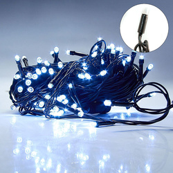 Электрогирлянда LED 10м, 100шт.лампочек, белая, Нить, Luazon, 